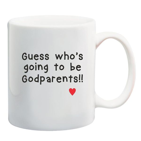 Qtees Africa Guess Who's Going to be Godparents Mug
