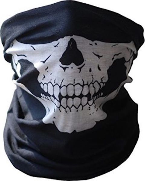 SKA Skull Tube Mask - Black &amp; White