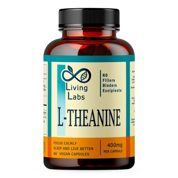 L-Theanine 400mg per capsule. Living Labs