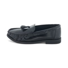 TTP - Men's Black Round Toe Patent Moccasin with Tassel- JXM7720-1