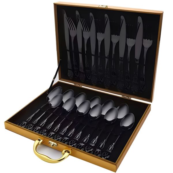 24-Piece Flatware Silverware Set,Stainless Steel Flatware,Mirror Polished