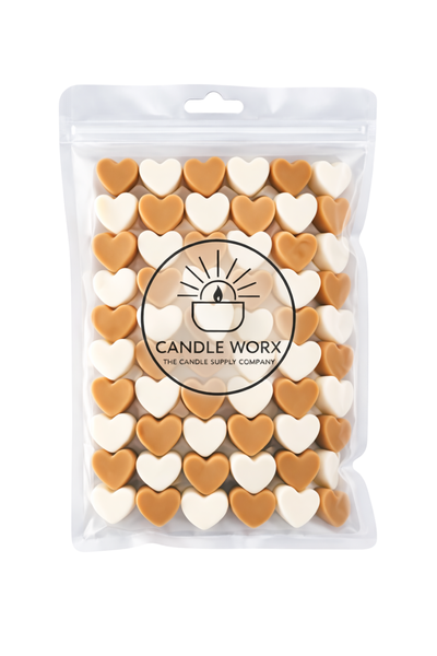 140g Mini Heart Wax Melts - Fragrance: Caramel