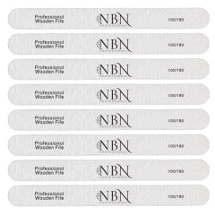 NBN Professional Straight Wooden Nail File 100/180 - 8 Piece