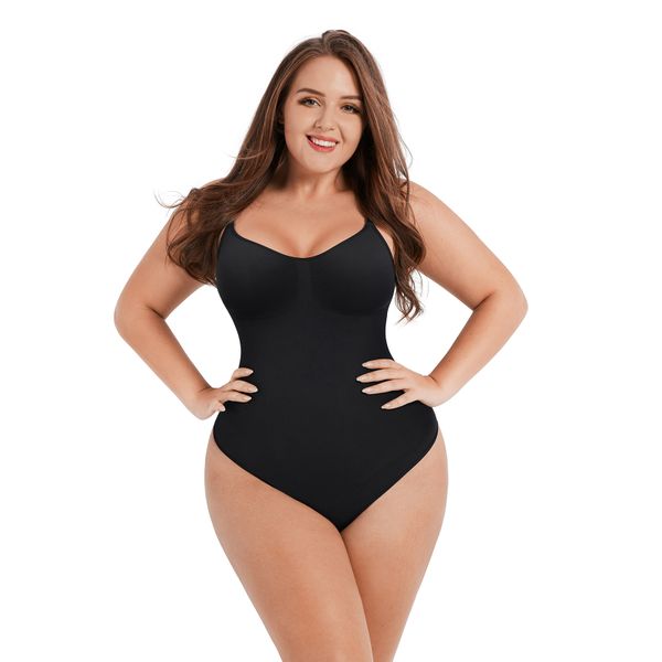 Seamless Shapewear Thong Sculpting Tummy Control Bodysuit &amp; Bust Support
