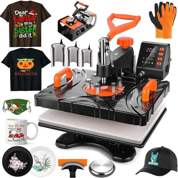 FreeSub 5-in-1 Heat Press Multifunctional Machine Swivel Arm &amp; LCD display