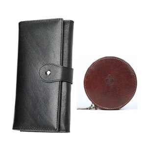 SACLASSY Genuine Leather Coin Wallet Brown &amp; Clutch Wallet Ideal Gift
