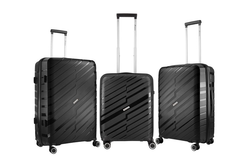 Travelwize Java 3pc Hard Shell Polyprop Luggage Set - Black