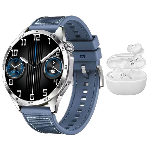 Men Smart Watch &amp; Wireless Earphones Combo - Blue Edition for Men