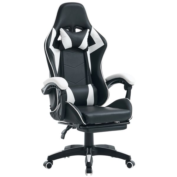 Tiltable professional ergonomic gaming chair with footrest