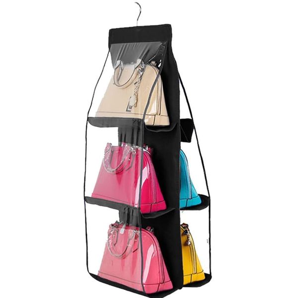 Purse Organizer for Closet, 6 Pocket Foldable and Universal Fit