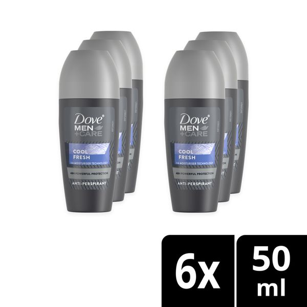 Dove Men+Care Cool Fresh Antiperspirant Roll-On Deodorant 6x50ml