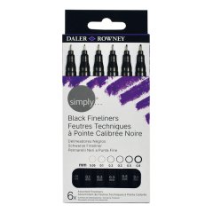 D-R Simply Fineliner Set Black S6