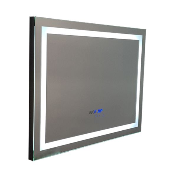 Linea Luce LED Bathroom Mirror with Clock Temperature &amp; Touchscreen 80X60
