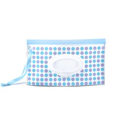 Baby Wet Wipes Pouch Caddy (Purple Blue Dots)