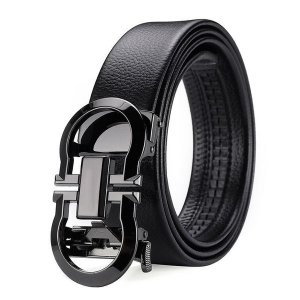 ZELTRYN Premium Men's Cowhide Alloy Automatic Buckle Belt