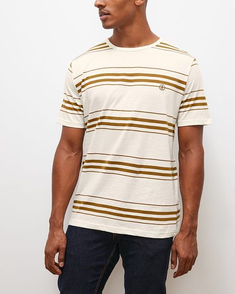 L&amp;C Striped Crew Slub Tee