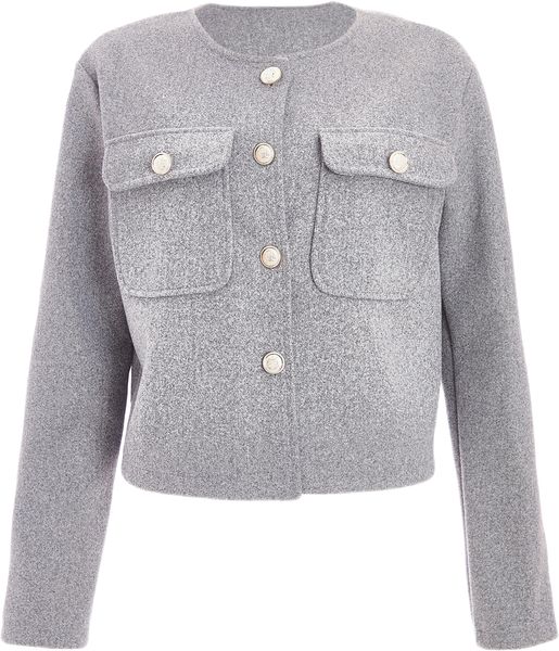 Quiz - Women Cropped Jacket - Grey