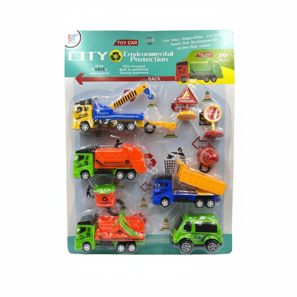 Friction-Powered City Environmental Protection Toy Truck Set