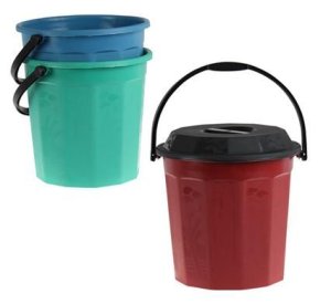 Bulk Pack 6 x Plastic Bucket with Lid - 14 Litre