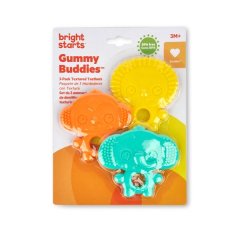 Bright Starts Gummy Buddies 3-Pack Textured Teethers