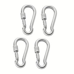 Heavy Duty Snap Hook Carabiner with Screw Lock-80mm - 4 Piece