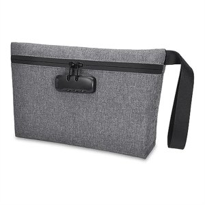 Waterproof Bank Bag with Zipper and Lock for Cash, Cell Phone A