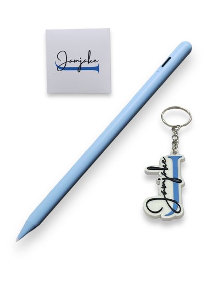 Blue Digital Stylus Pen for iPad - Real Palm Rejection &amp; Keyring and Cloth