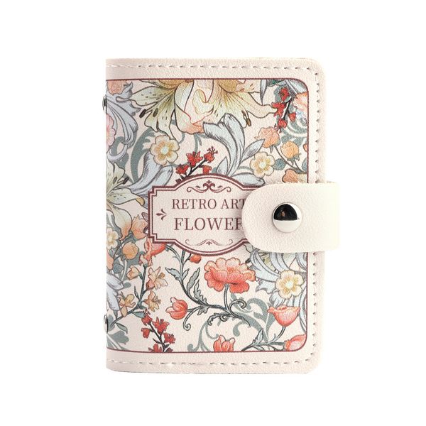 Ladies Large-Capacity Portable Floral Pattern Multi-Card Credit Card Bag