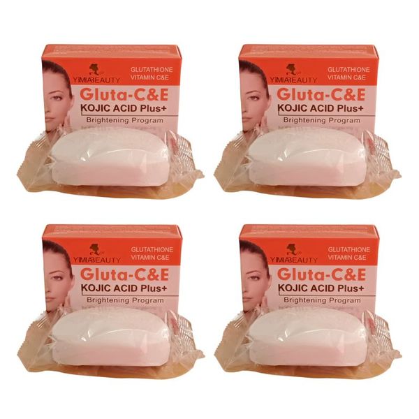 Yimia Beauty Gluta - C &amp; E Kojic Acid Brightening Soap | 4 Pack x 100g