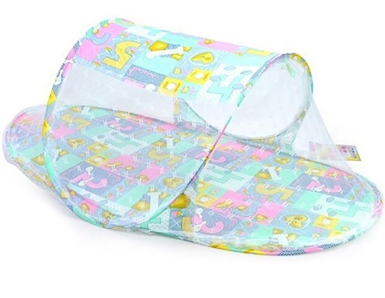 Portable Baby Travel Bed Crib Mosquito Mesh Net - Blue with Bears