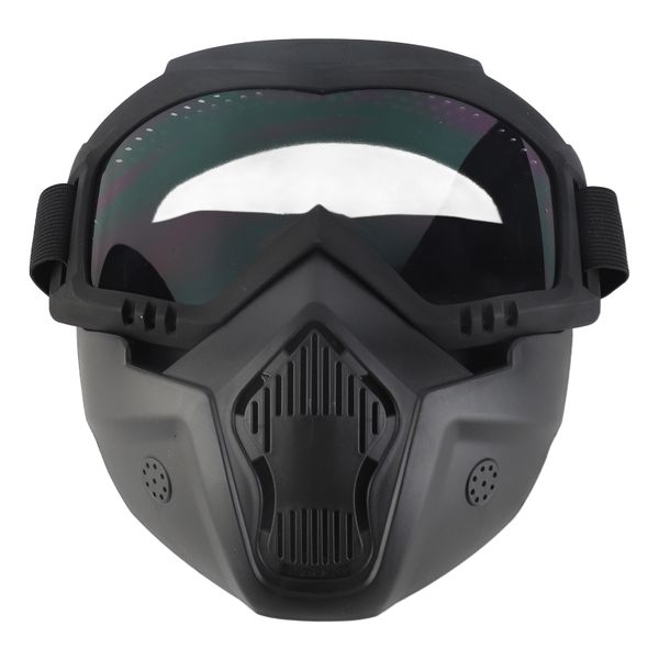 Motorcycle Face Mask Goggles with Mouth Filter for Open Face Helmet
