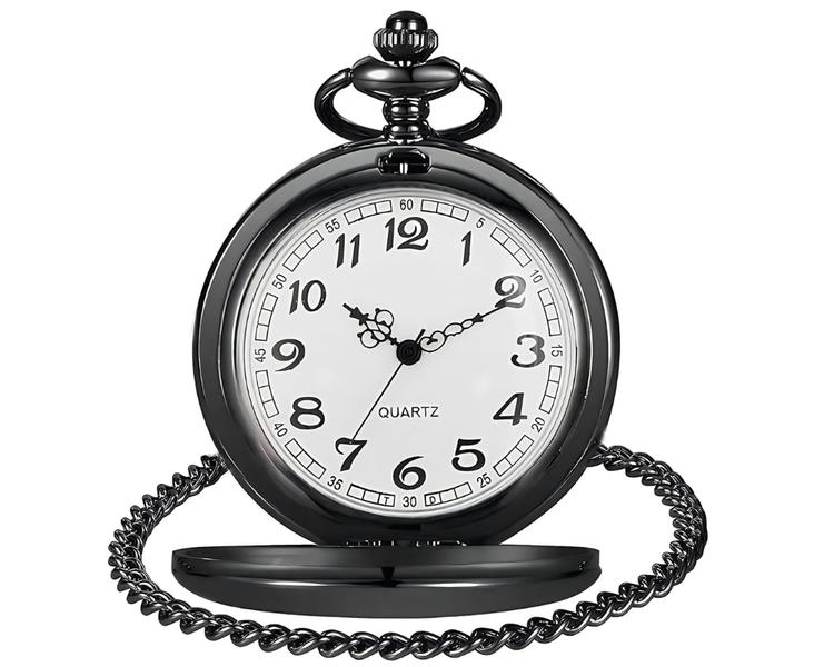 MorFansi Smooth Vintage Steel Quartz Pocket Watch Classic Fob Pocket Watch