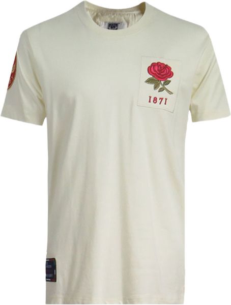 Ellis Rugby - Men's England 1871 Rugby T-Shirt Ecru Vintage Style