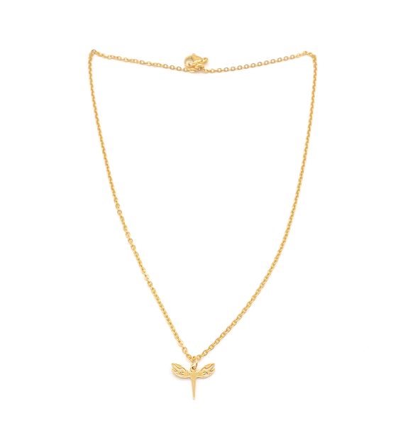 Fabulae Gold Dainty Dragonfly Necklace, Kaaleesi