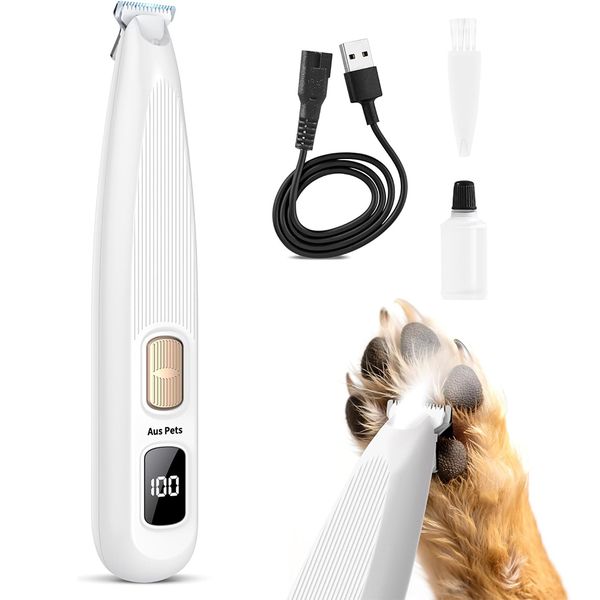 Electric Pet Micro Precision Trimmer with LED Screen - 4 Piece Set