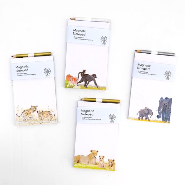 Four Magnetic Notepads Bundle - African Animals