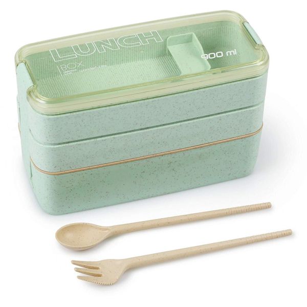 900ml - 3 Layers Portable Lunch Box With Cutlery