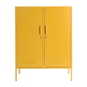 Steel Midi Sideboard Metal Locker Adjustable Shelves Storage Cabinet