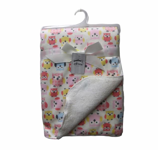 Baby Blanket - "Pink Owls