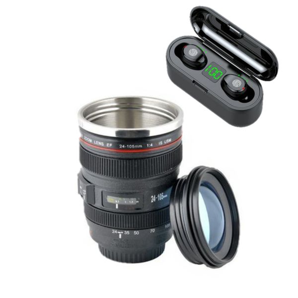 Camera Lens Coffee Cup &amp; F9 Headset Earphones V5.1