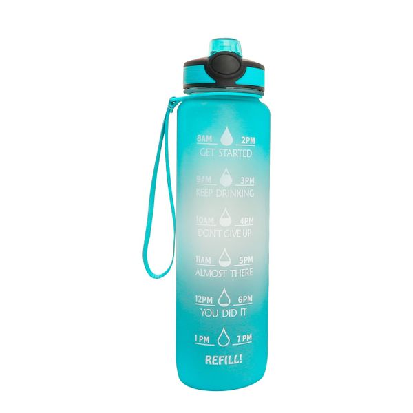 Leakproof Tritan BPA Free Sports Motivational Water Bottle with Time Marker