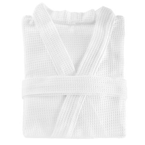 Miss Lyn White Waffle Weave Bathrobe