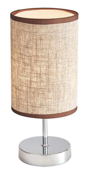 Polished Chrome Table Lamp with Hessian Colour Fabric Shade TL629