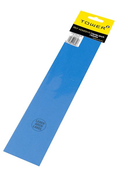 Tower Lever Arch Labels - Blue (Pack of 12)
