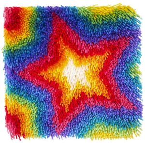 Star Rainbow – Latch Hook Rug Embroidery Wool Art DIY Craft Kit Tapestry
