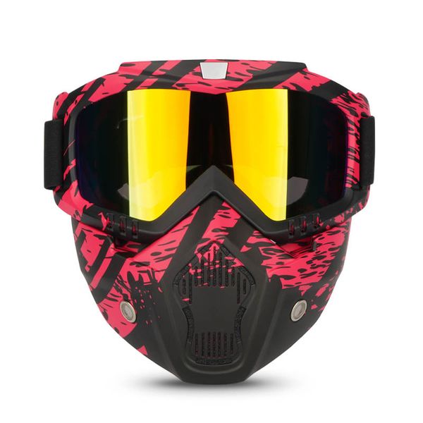 Full Face Motorcycle Gel Soft Paintball Airsoft Mask Game MAS227 - PinkSplash
