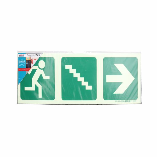 Parrot Products Photoluminescent Safety Sign - E16: Man+Stairs+Right Arrow