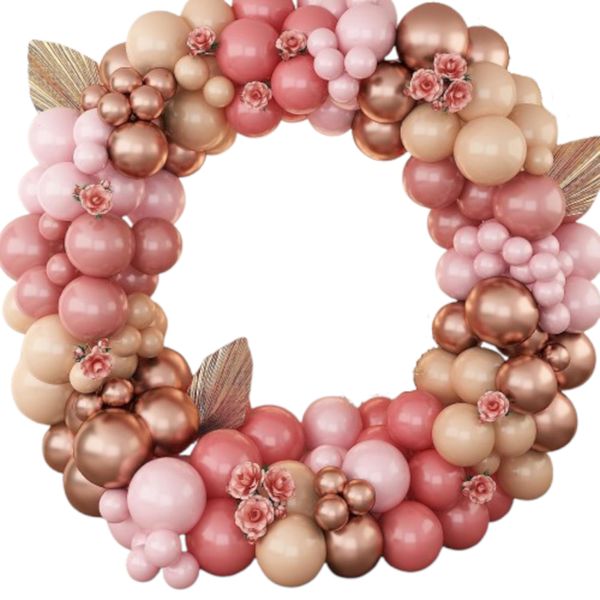 Blush, Nude &amp; Rose Gold Balloon Arch Kit - 153 Pieces