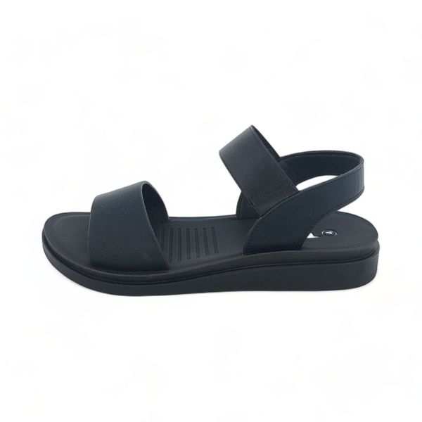 Black Sandals with Elasticated Ankle Strap