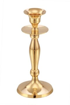 Dinner Candle holder - Gold Finish 15 cm - Pack of 2 Pieces